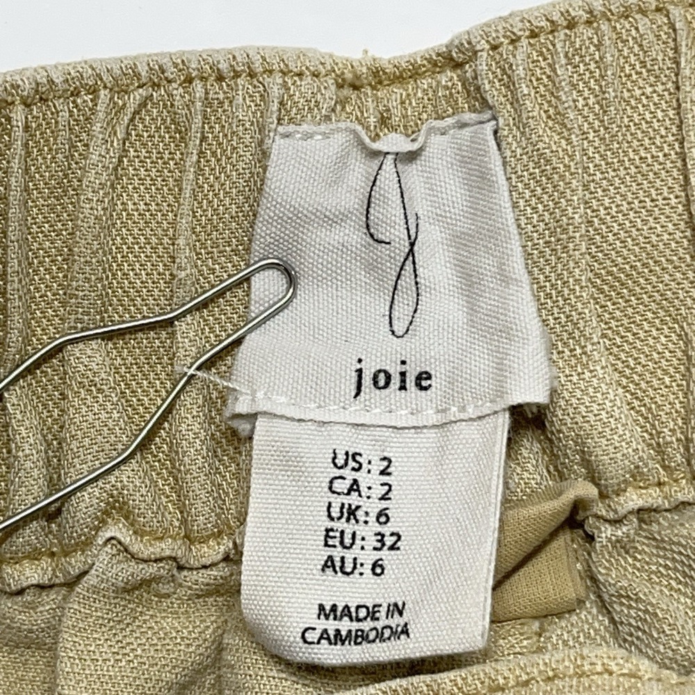 Joie Women Utility Pants 2 Citronelle Faded Wash Retro Wide Leg Linen Blend - Picture 8 of 10